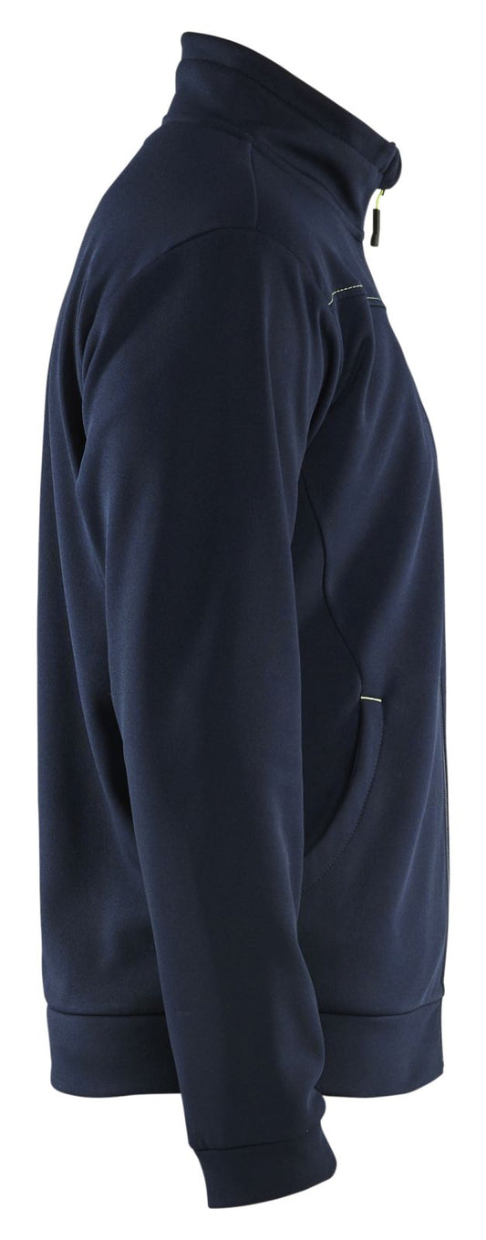 Blaklader Service Sweaters 33622526 rits donker marineblauw-fluo geel(8633)