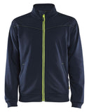 Blaklader Service Sweaters 33622526 rits donker marineblauw-fluo geel(8633)