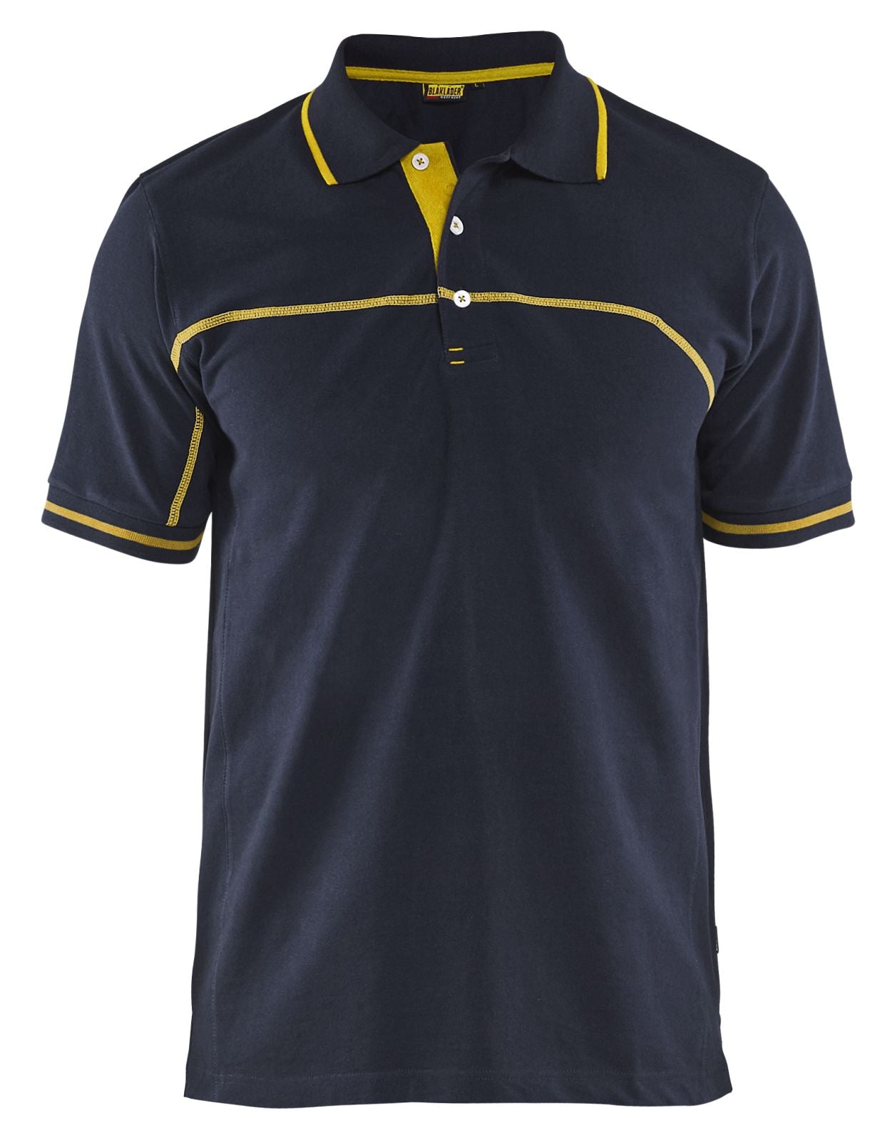 Blaklader Poloshirts 33891050 donkerblauw-geel(8635)