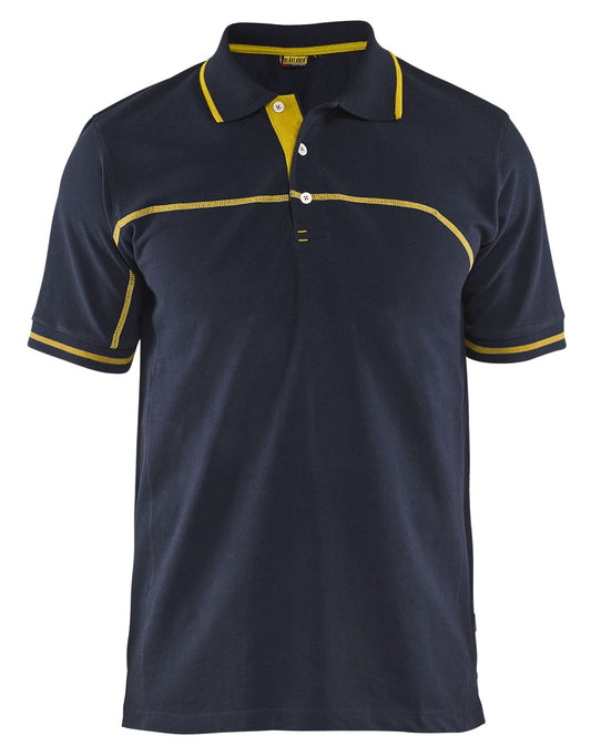 Blaklader Poloshirts 33891050 donkerblauw-geel(8635)