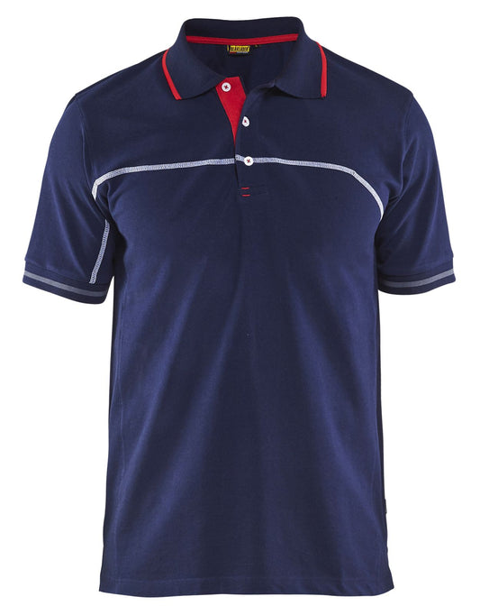 Blaklader Poloshirts 33891050 marineblauw-rood(8956)