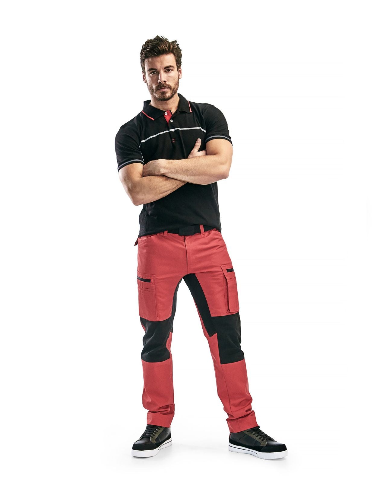 Blaklader Poloshirts 33891050 zwart-rood(9956)