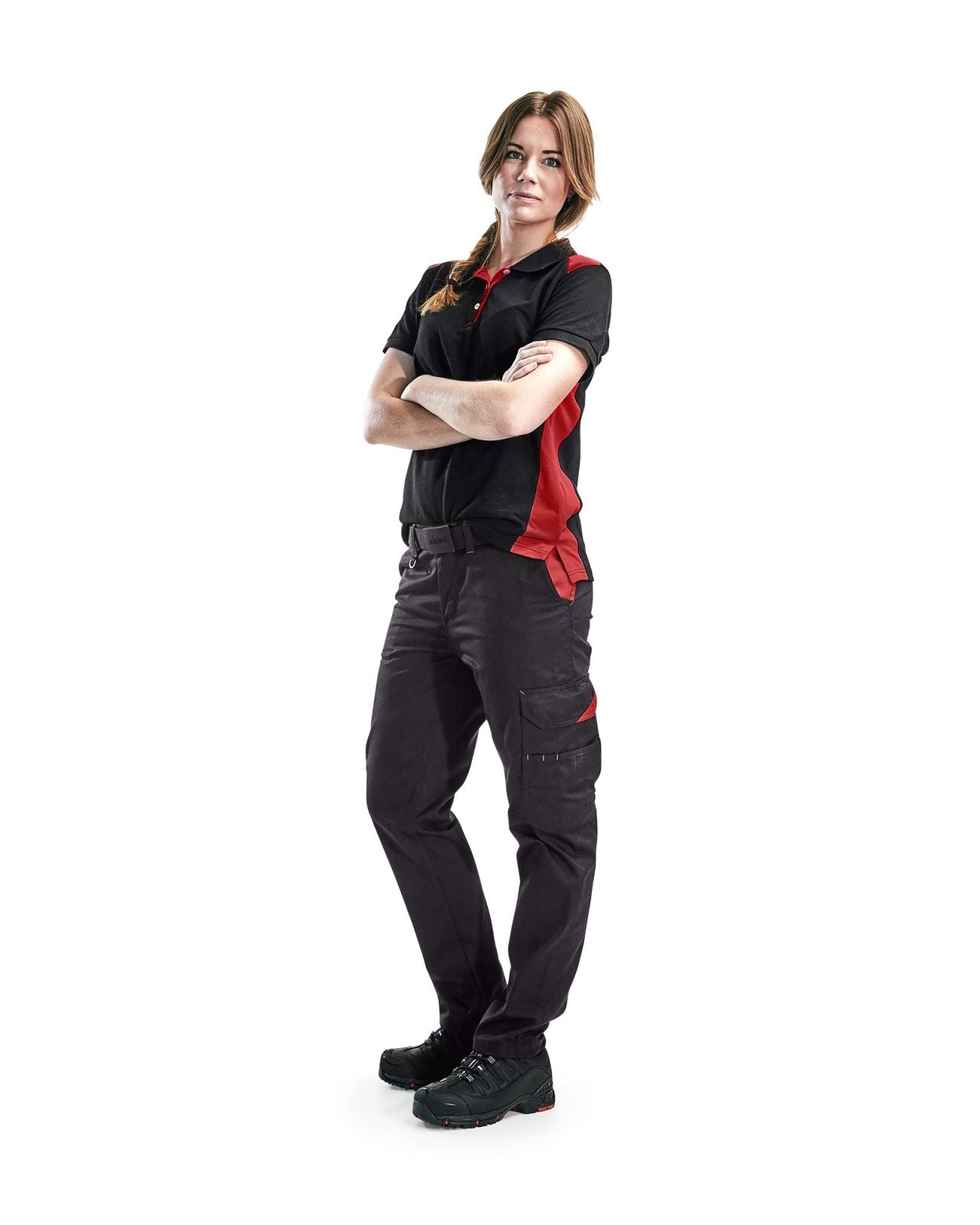 Blaklader Poloshirts 33901050 zwart-rood(9956)