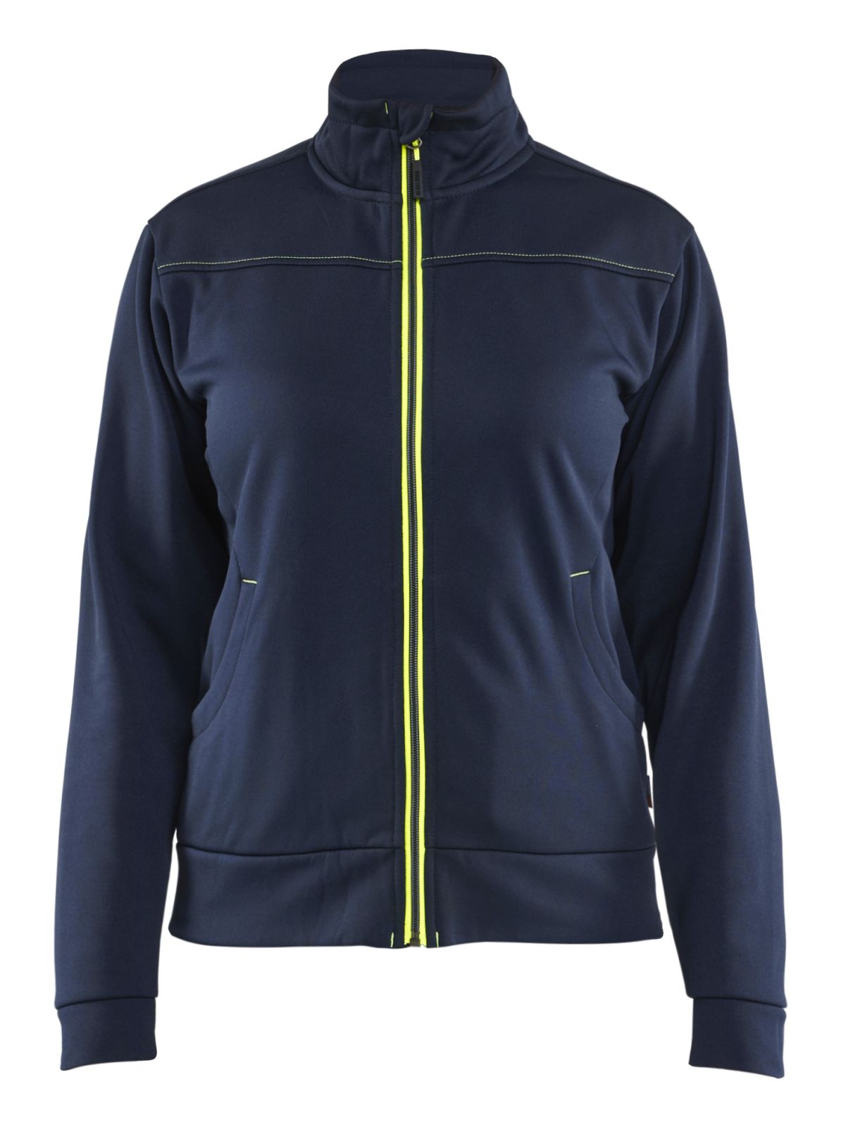 Blaklader Service Dames Sweaters 33942526 rits donker marineblauw-fluo geel(8633)