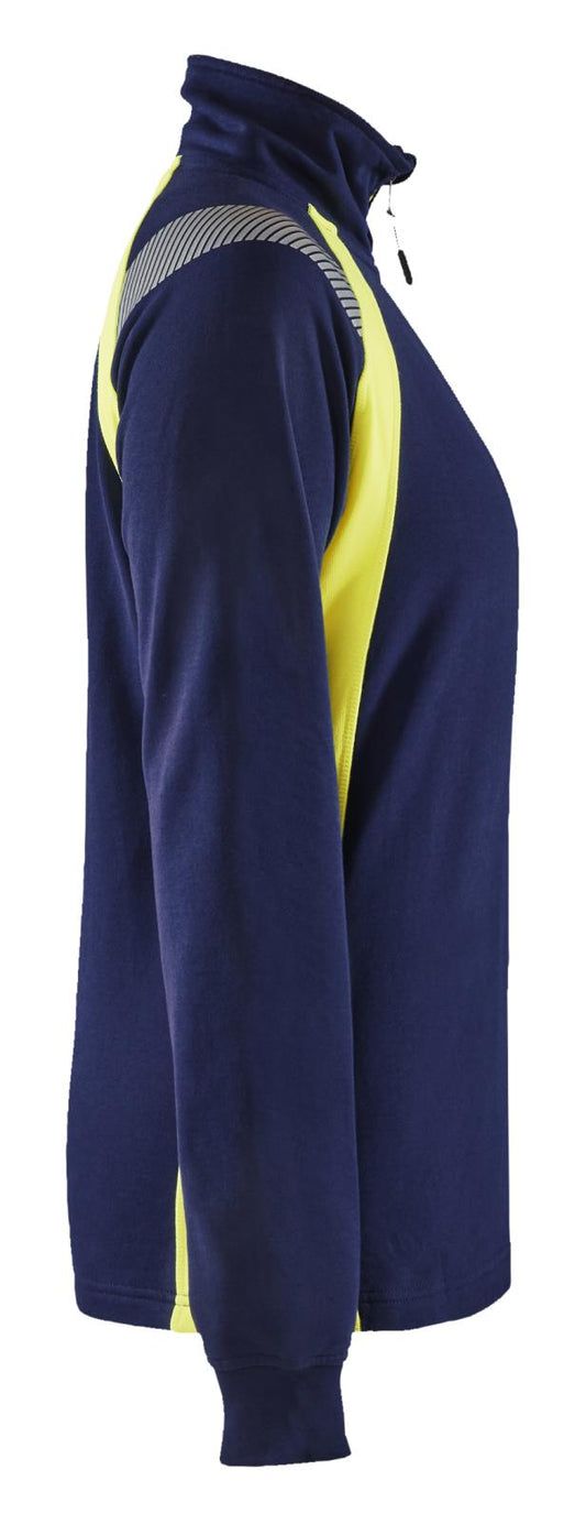Blaklader Zipsweaters 34031158 marineblauw-fluo geel(8933)