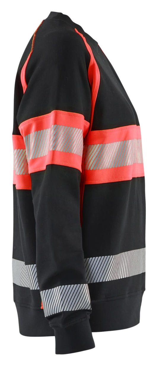 Blaklader Bi-Colour sweaters 34091158 zwart-fluo rood(9955)