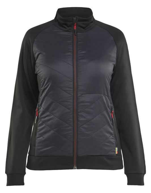 Blaklader Profiel Dames Hybride Sweatshirt 34192526 zwart-rood(9956)