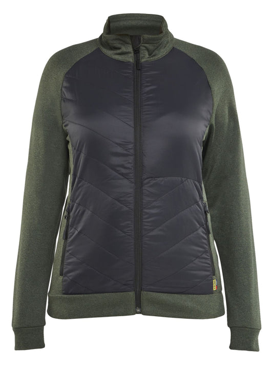 Blaklader Profiel Jassen Dames Hybride Sweatshirt 34192533 herfstgroen-zwart(4199)