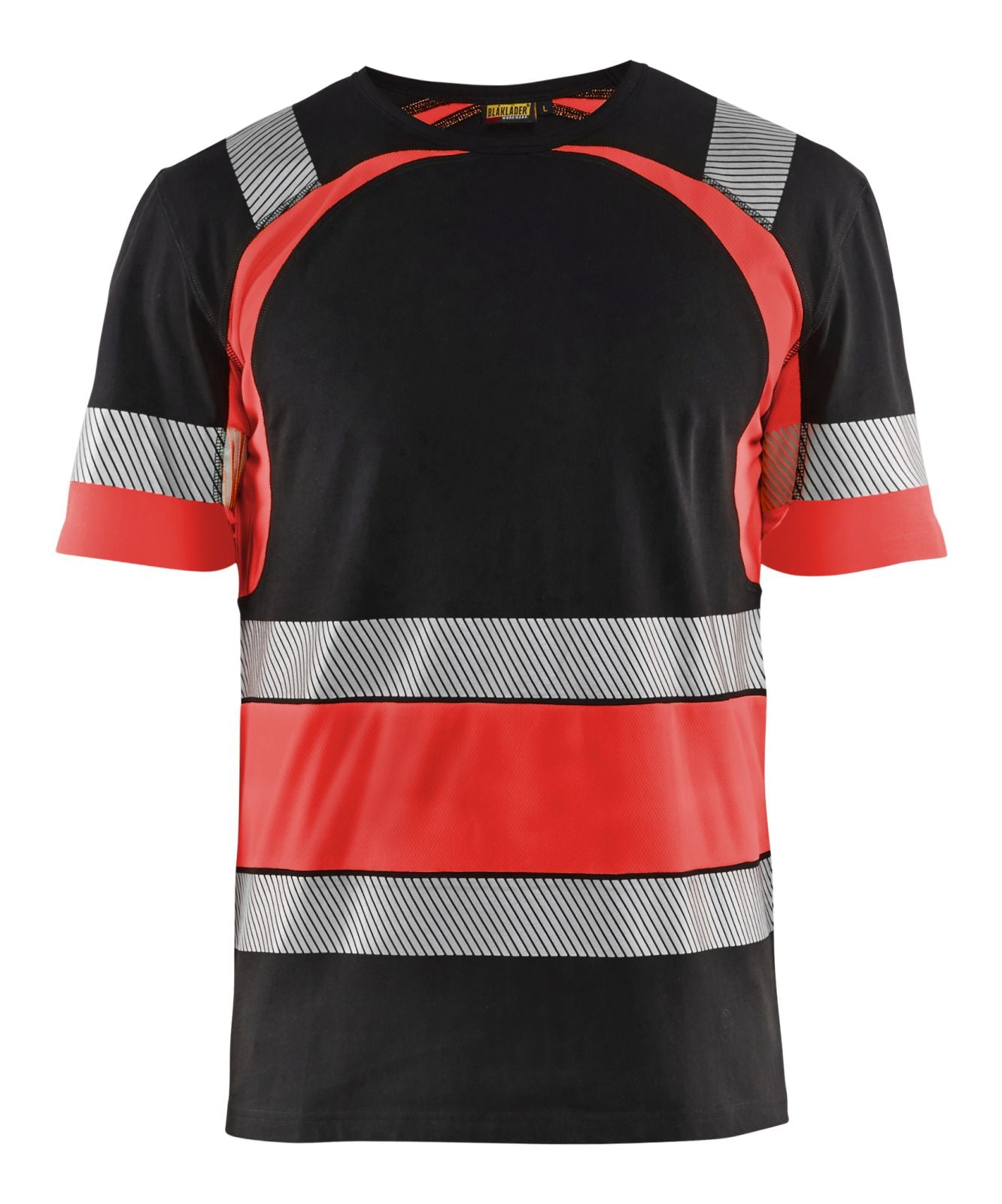 Blaklader T-shirts 34211030 HiVis zwart-fluo rood(9955)
