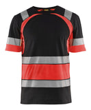 Blaklader T-shirts 34211030 HiVis zwart-fluo rood(9955)