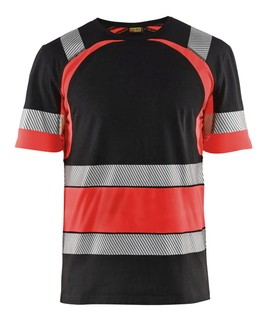 Blaklader T-shirts 34211030 HiVis zwart-fluo rood(9955)