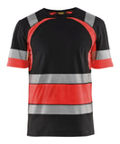 Blaklader T-shirts 34211030 HiVis zwart-fluo rood(9955)