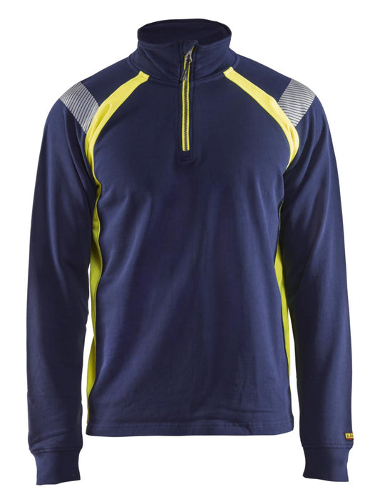 Blaklader Zipsweaters 34321158 marineblauw-geel(8933)