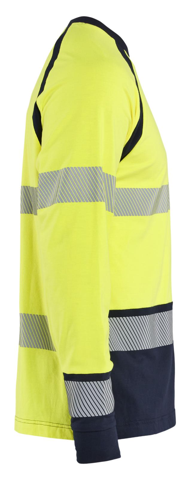 Blaklader Vlamvertragend Multinorm T-shirt 34361737 lange mouwen HiVis fluo geel-marineblauw(3389)