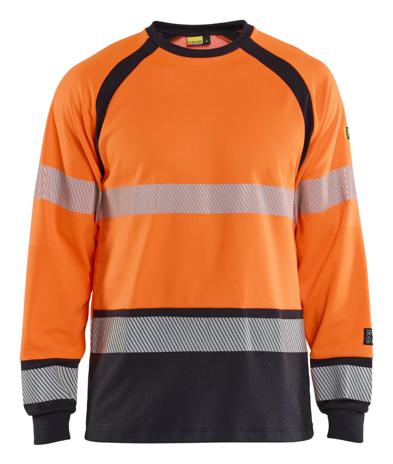 Blaklader Vlamvertragend Multinorm T-shirt 34361744 lange mouwen inherent vlamwerend HiVis fluo oranje-marineblauw(5389)