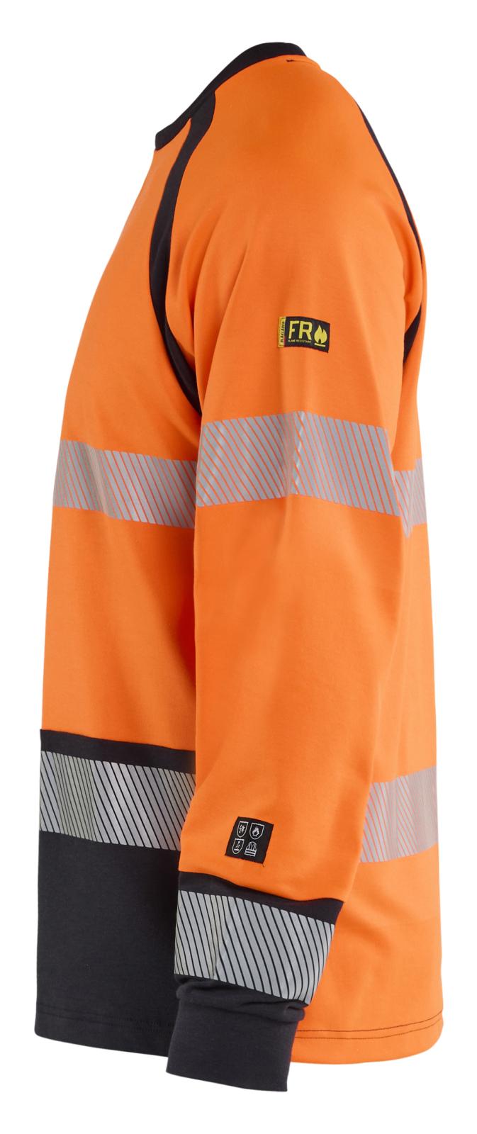 Blaklader Vlamvertragend Multinorm T-shirt 34361744 lange mouwen inherent vlamwerend HiVis fluo oranje-marineblauw(5389)