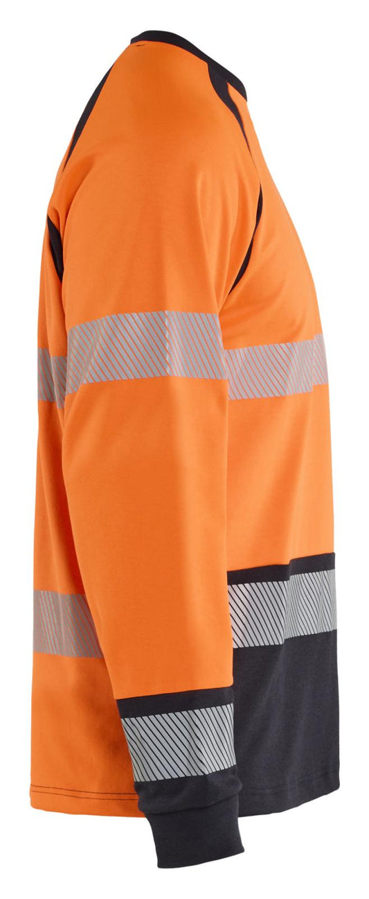 Blaklader Vlamvertragend Multinorm T-shirt 34361744 lange mouwen inherent vlamwerend HiVis fluo oranje-marineblauw(5389)