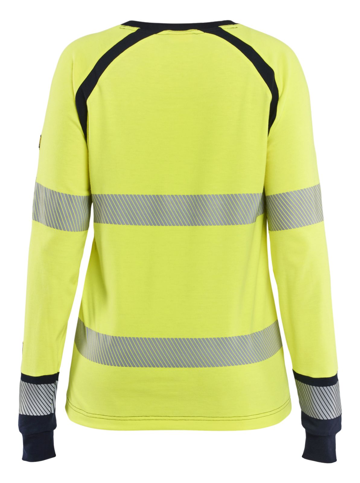 Blaklader Vlamvertragend Dames Multinorm T-shirt 34371737 lange mouwen HiVis fluo geel-marineblauw(3389)