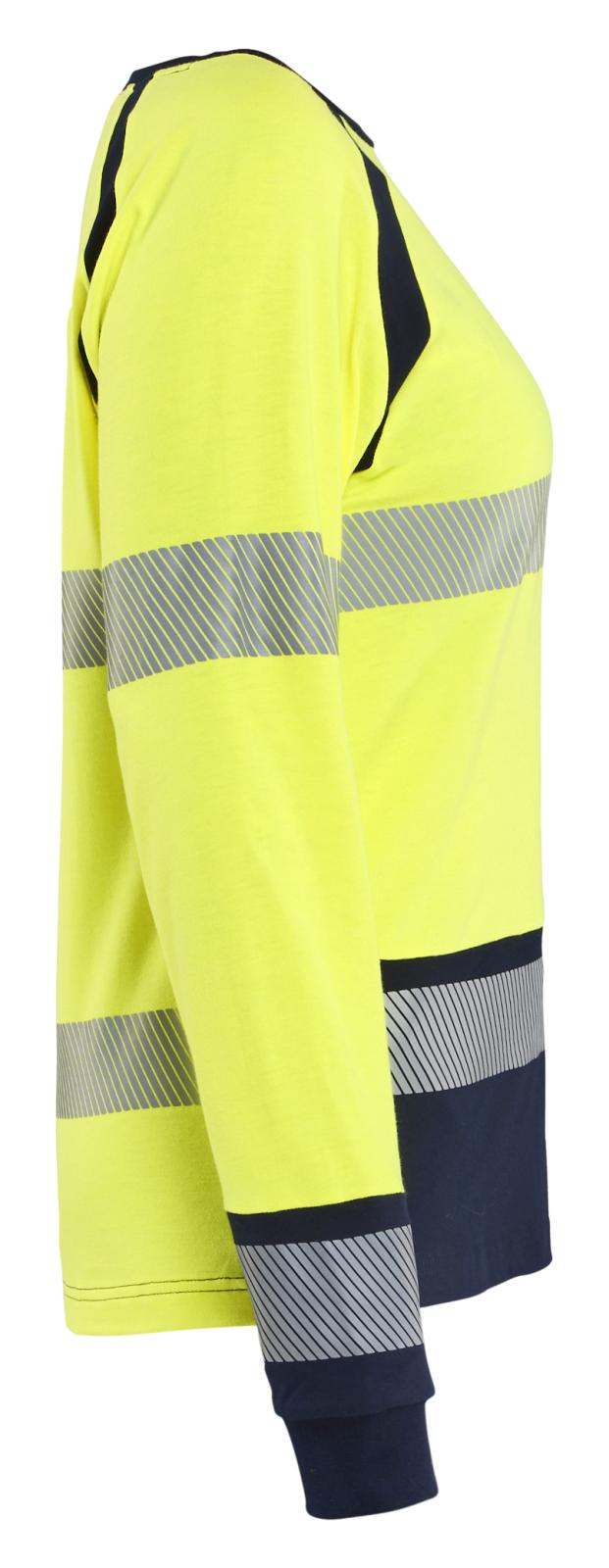 Blaklader Vlamvertragend Dames Multinorm T-shirt 34371737 lange mouwen HiVis fluo geel-marineblauw(3389)