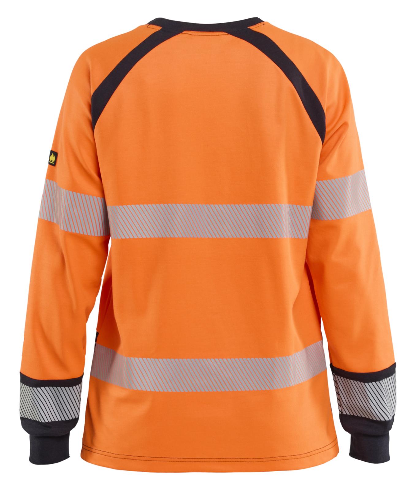 Blaklader Vlamvertragend Dames Multinorm T-shirt 34371744 lange mouwen inherent vlamwerend HiVis fluo oranje-marineblauw(5389)