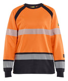Blaklader Vlamvertragend Dames Multinorm T-shirt 34371744 lange mouwen inherent vlamwerend HiVis fluo oranje-marineblauw(5389)