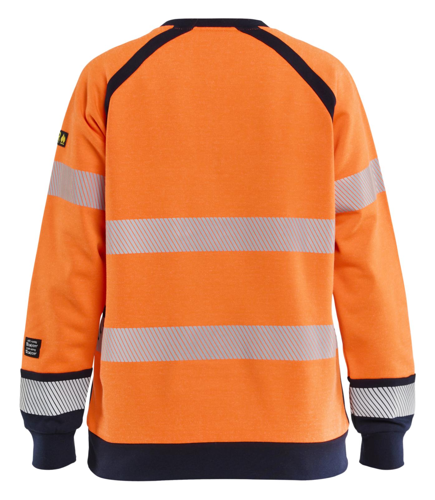 Blaklader Vlamvertragend Dames Multinorm Sweatshirt 34541745 inherent vlamwerend HiVis fluo oranje-marineblauw(5389)