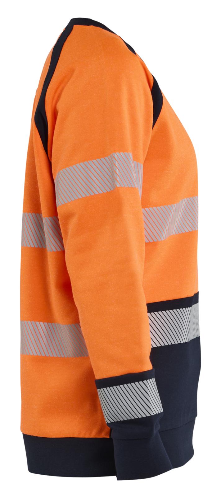 Blaklader Vlamvertragend Dames Multinorm Sweatshirt 34541745 inherent vlamwerend HiVis fluo oranje-marineblauw(5389)