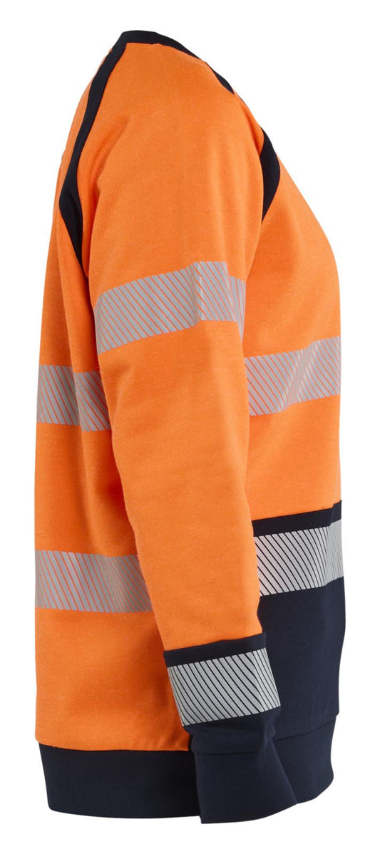 Blaklader Vlamvertragend Dames Multinorm Sweatshirt 34541745 inherent vlamwerend HiVis fluo oranje-marineblauw(5389)