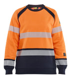 Blaklader Vlamvertragend Dames Multinorm Sweatshirt 34541745 inherent vlamwerend HiVis fluo oranje-marineblauw(5389)