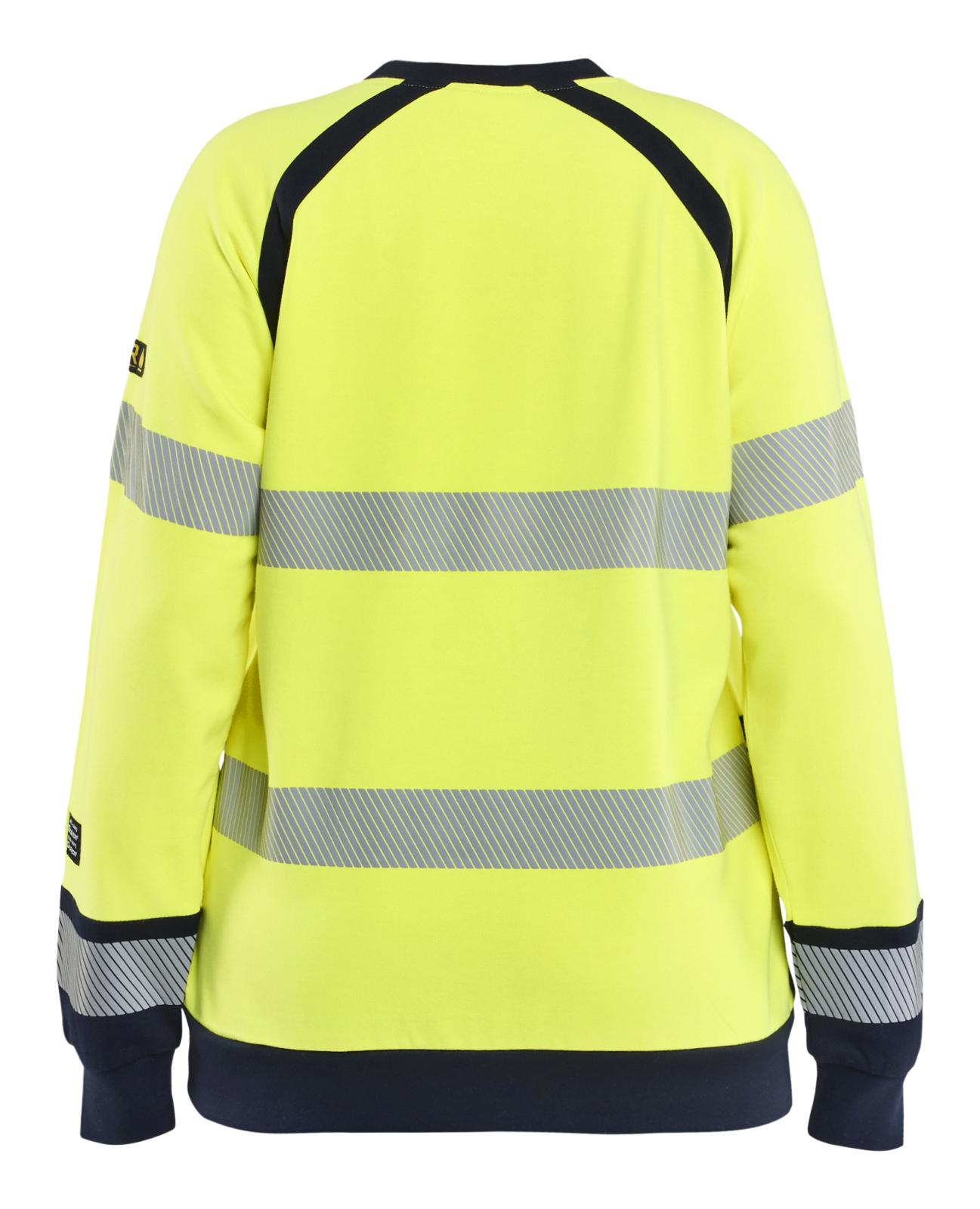 Blaklader Vlamvertragend Dames Multinorm Sweatshirt 34541762 HiVis fluo geel-marineblauw(3389)