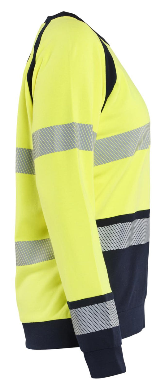 Blaklader Vlamvertragend Dames Multinorm Sweatshirt 34541762 HiVis fluo geel-marineblauw(3389)