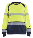 Blaklader Vlamvertragend Dames Multinorm Sweatshirt 34541762 HiVis fluo geel-marineblauw(3389)