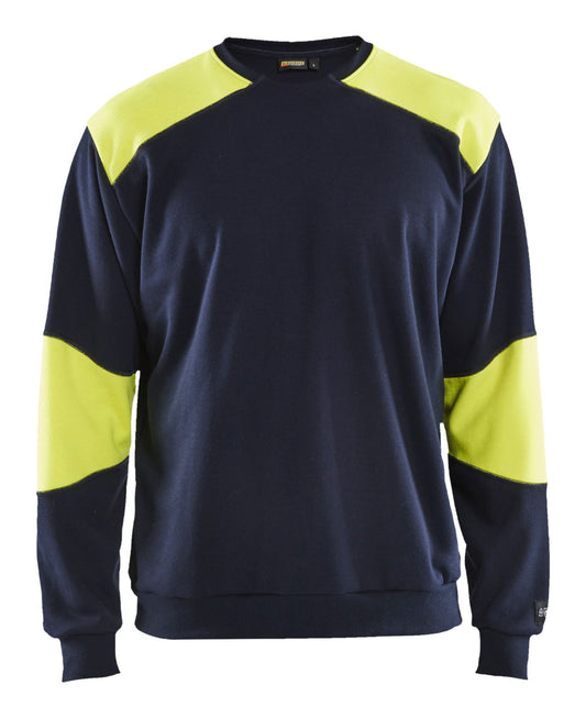 Blaklader Sweaters 34581762 marineblauw-fluo geel(8933)