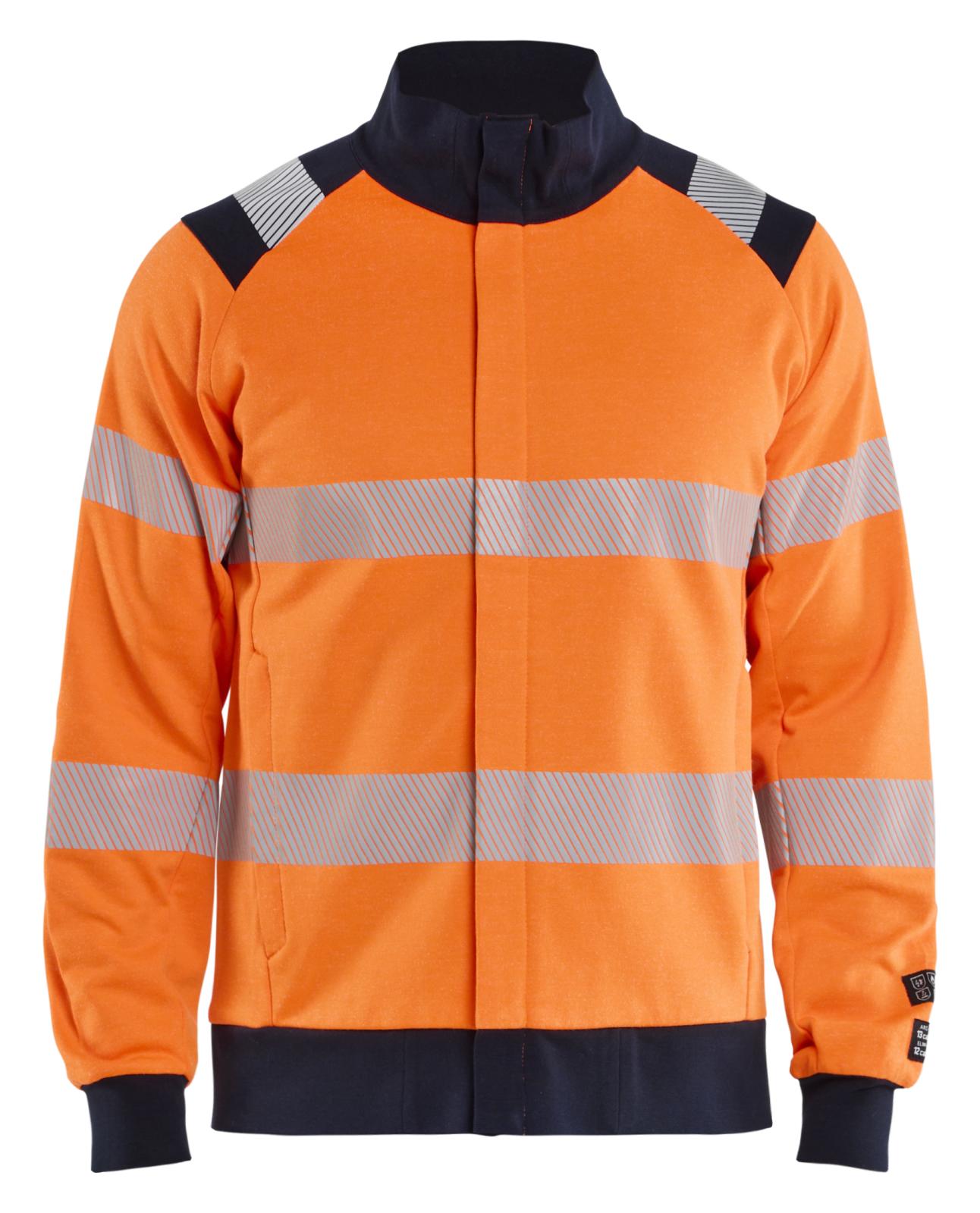 Blaklader Vlamvertragend Multinorm Sweatshirt 34611745 rits inherent vlamwerend HiVis fluo oranje-marineblauw(5389)