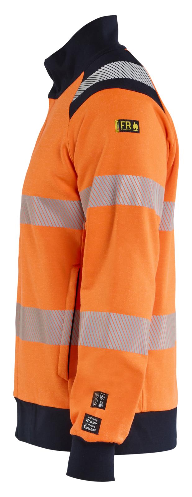 Blaklader Vlamvertragend Multinorm Sweatshirt 34611745 rits inherent vlamwerend HiVis fluo oranje-marineblauw(5389)
