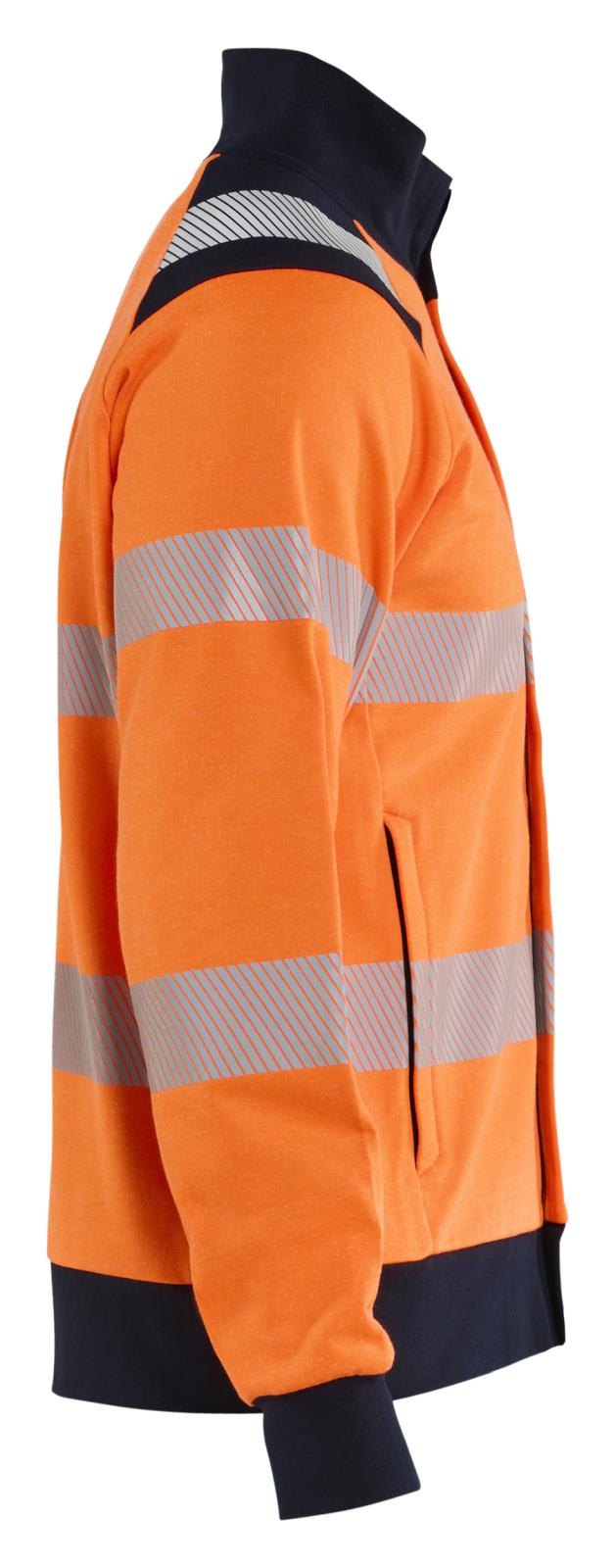 Blaklader Vlamvertragend Multinorm Sweatshirt 34611745 rits inherent vlamwerend HiVis fluo oranje-marineblauw(5389)
