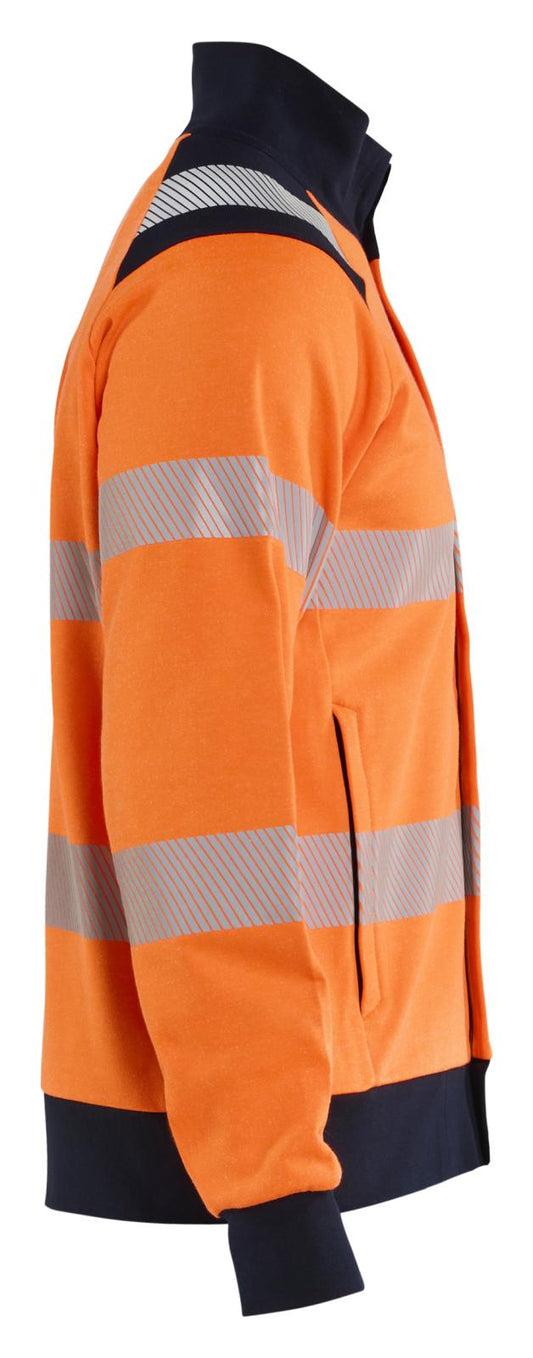 Blaklader Vlamvertragend Multinorm Sweatshirt 34611745 rits inherent vlamwerend HiVis fluo oranje-marineblauw(5389)