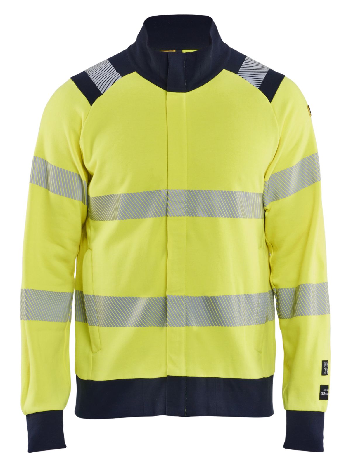 Blaklader Vlamvertragend Multinorm Sweatshirts 34611762 rits vlamwerend antistatisch HiVis klasse 1 koude fluo geel-marineblauw(3389)