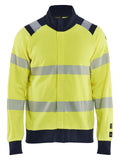 Blaklader Vlamvertragend Multinorm Sweatshirts 34611762 rits vlamwerend antistatisch HiVis klasse 1 koude fluo geel-marineblauw(3389)