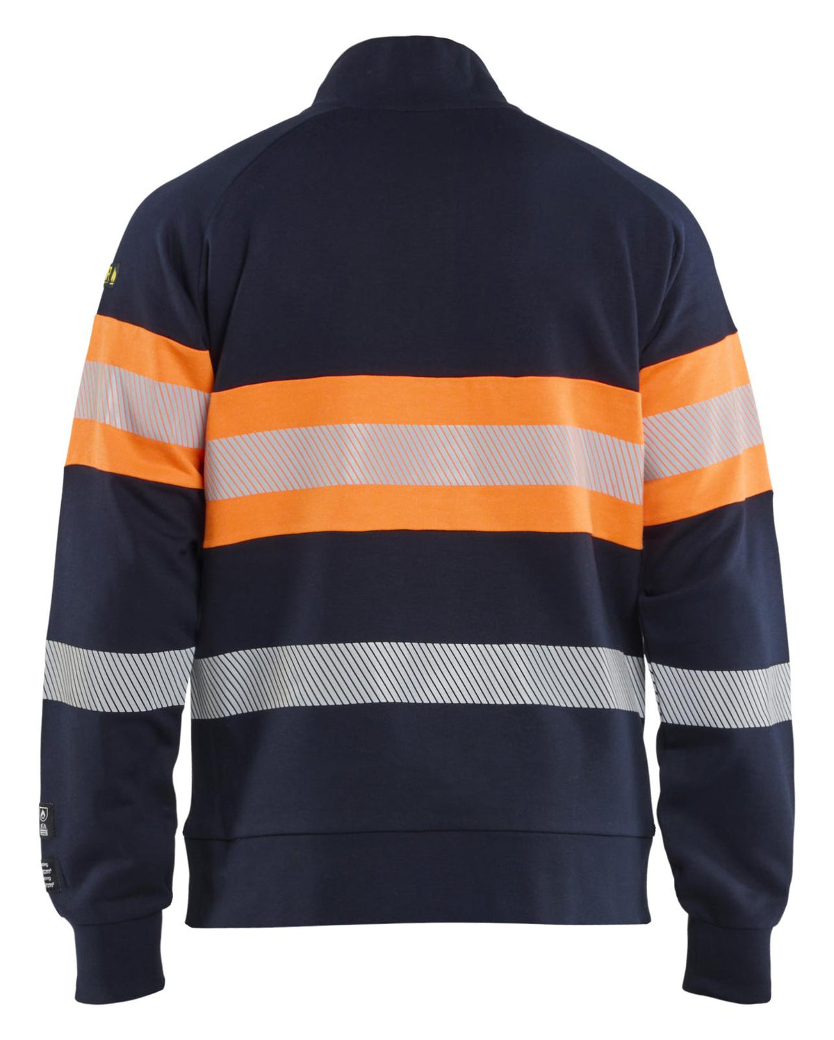 Blaklader Vlamvertragend Multinorm Sweatshirt 34621745 rits inherent vlamwerend HiVis marineblauw-oranje(8953)