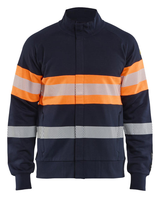 Blaklader Vlamvertragend Multinorm Sweatshirt 34621745 rits inherent vlamwerend HiVis marineblauw-oranje(8953)