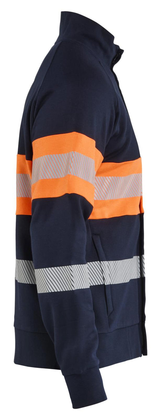 Blaklader Vlamvertragend Multinorm Sweatshirt 34621745 rits inherent vlamwerend HiVis marineblauw-oranje(8953)