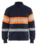 Blaklader Vlamvertragend Multinorm Sweatshirt 34621745 rits inherent vlamwerend HiVis marineblauw-oranje(8953)