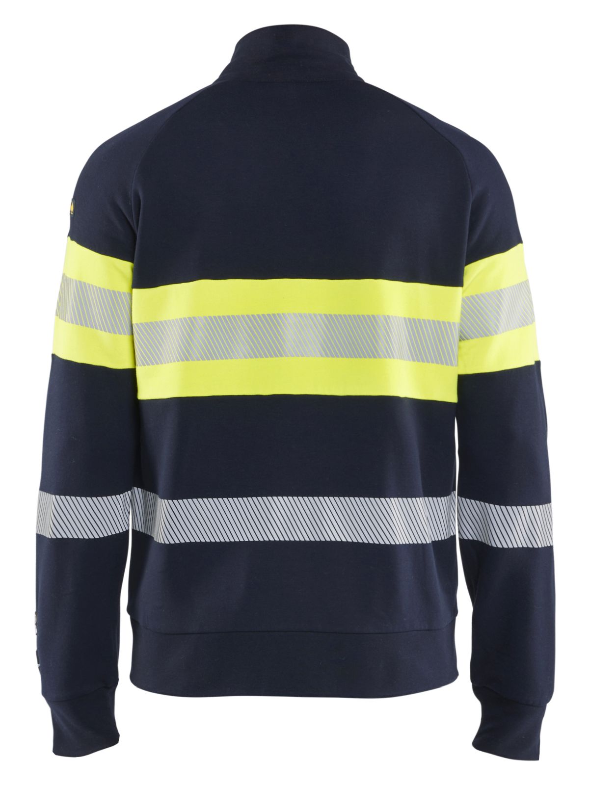 Blaklader Vlamvertragend Multinorm Sweatshirts 34621762 rits vlamwerend antistatisch HiVis klasse 1 koude marineblauw-fluo geel(8933)