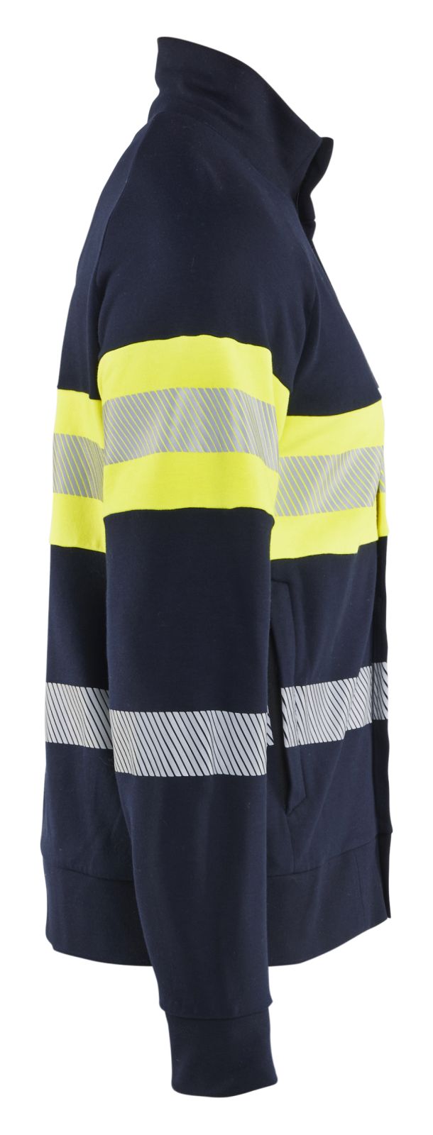 Blaklader Vlamvertragend Multinorm Sweatshirts 34621762 rits vlamwerend antistatisch HiVis klasse 1 koude marineblauw-fluo geel(8933)