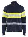 Blaklader Vlamvertragend Multinorm Sweatshirts 34621762 rits vlamwerend antistatisch HiVis klasse 1 koude marineblauw-fluo geel(8933)