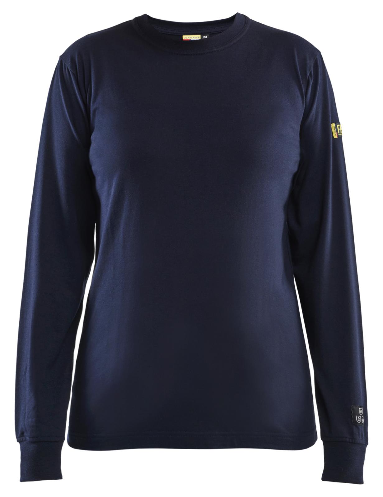 Blaklader Vlamvertragend Dames T-shirt lange mouwen 34671737 dames vlamwerend antistatisch marineblauw(8900)