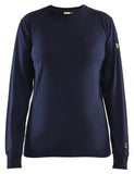 Blaklader Vlamvertragend Dames T-shirt lange mouwen 34671737 dames vlamwerend antistatisch marineblauw(8900)