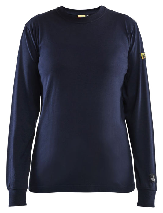 Blaklader Vlamvertragend Dames T-shirt lange mouwen 34671737 dames vlamwerend antistatisch marineblauw(8900)