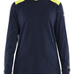 Blaklader Vlamvertragend Dames T-shirt 34671737 lange mouwen inherent vlamwerend HiVis marineblauw-fluo geel(8933)